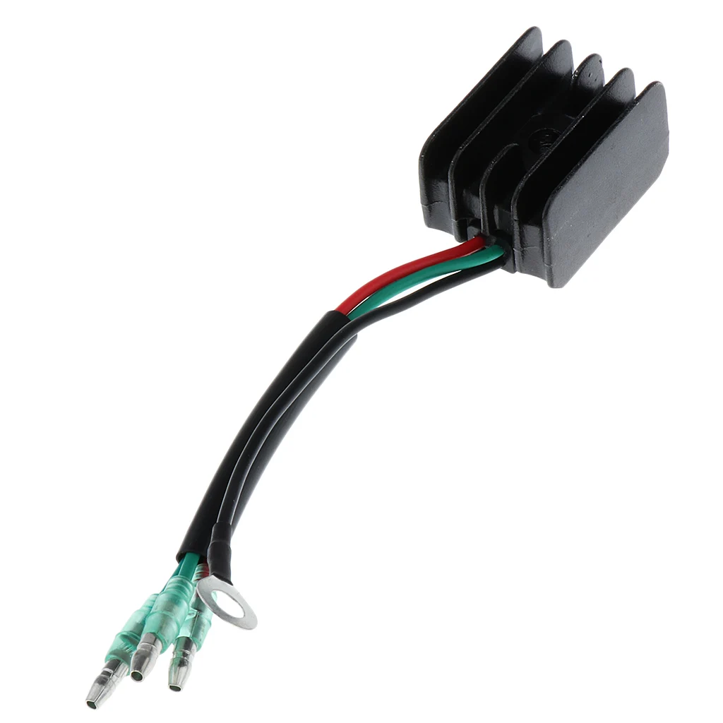 

Black Regulator Voltage Regulator Rectifier For Yamaha 15-60 Outboard Motor, Plug And Play