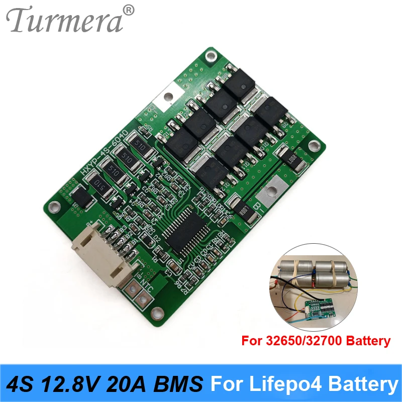 Turmera 4S 20A 12 8 V 14 4 32650 32700 Lifepo4 сбалансированный аккумулятор BMS для электролодки