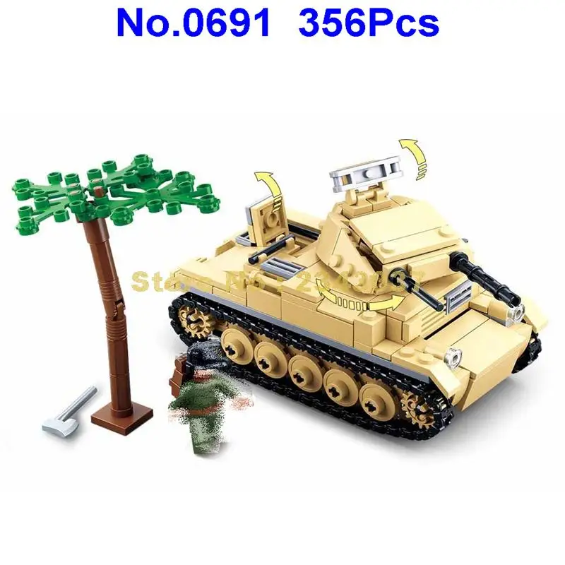 Sluban 356 шт военные мировые войны 2 ww2 panzer Танк строительные блоки игрушка|Блочные