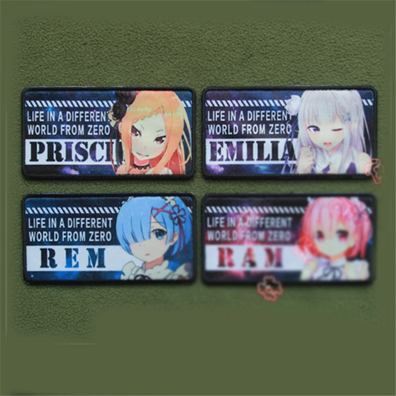 Аниме Re:Zero kara Hajimeru Isekai Seikatsu мультфильм Ram Rem нашивка вышитый нагрудный знак крючок