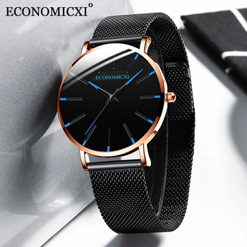 

Relogio Masculino 2020 Men Fashion Minimalism Ultra thin Watches Simple Male Business Stainless Steel Mesh Belt Quartz Watch