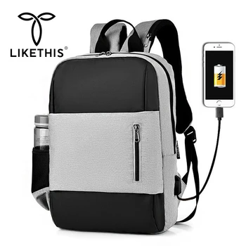

LIKETHIS New Fashion Laptop Backpack Nylon Male Waterproof Daypack School Backpacks Men Travel USB Charging Anti Theft рюкзак