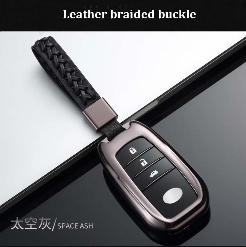 ShinManAluminium Alloy key Case For Car keychain key Cover key Shell For Toyota Camry Corolla land cruiser 86 crown RAV4 Prado