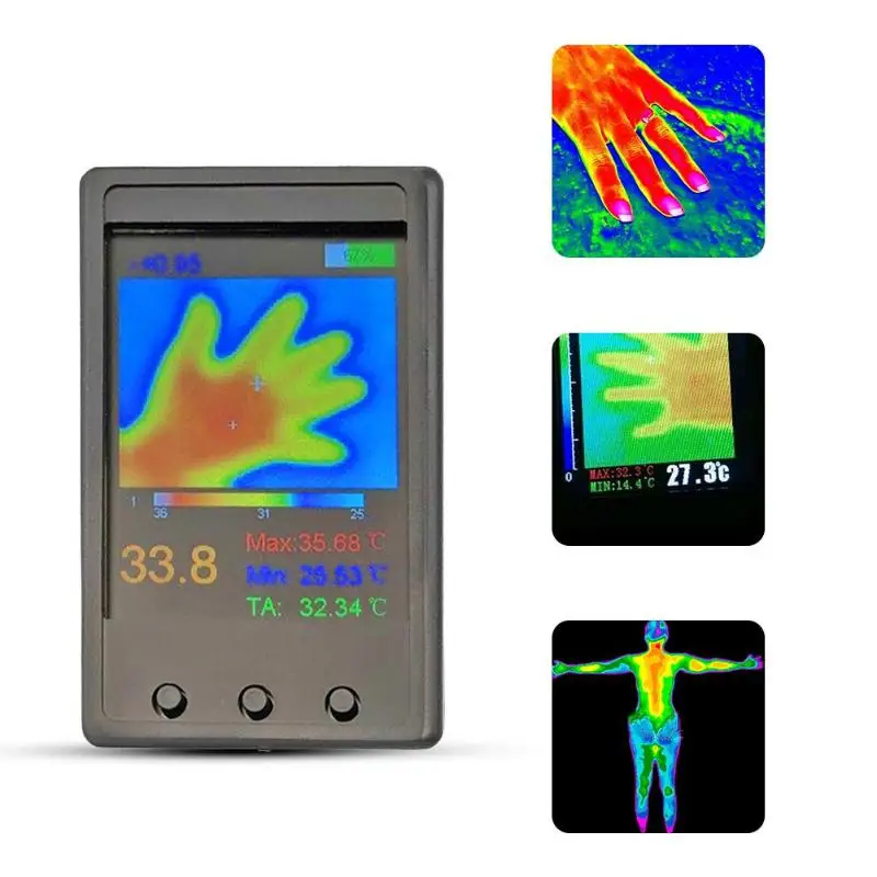 

Infrared Thermal Thermometer Imager Handheld Non-contact LCD Backlight Display High Pixel Pyrometer Temperature Meter