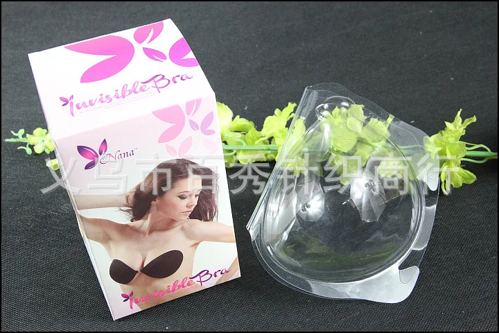 New Style Deep-V-Nudebra Solid Silica Gel Seemless Bra Colorful Box Not Sell Individually