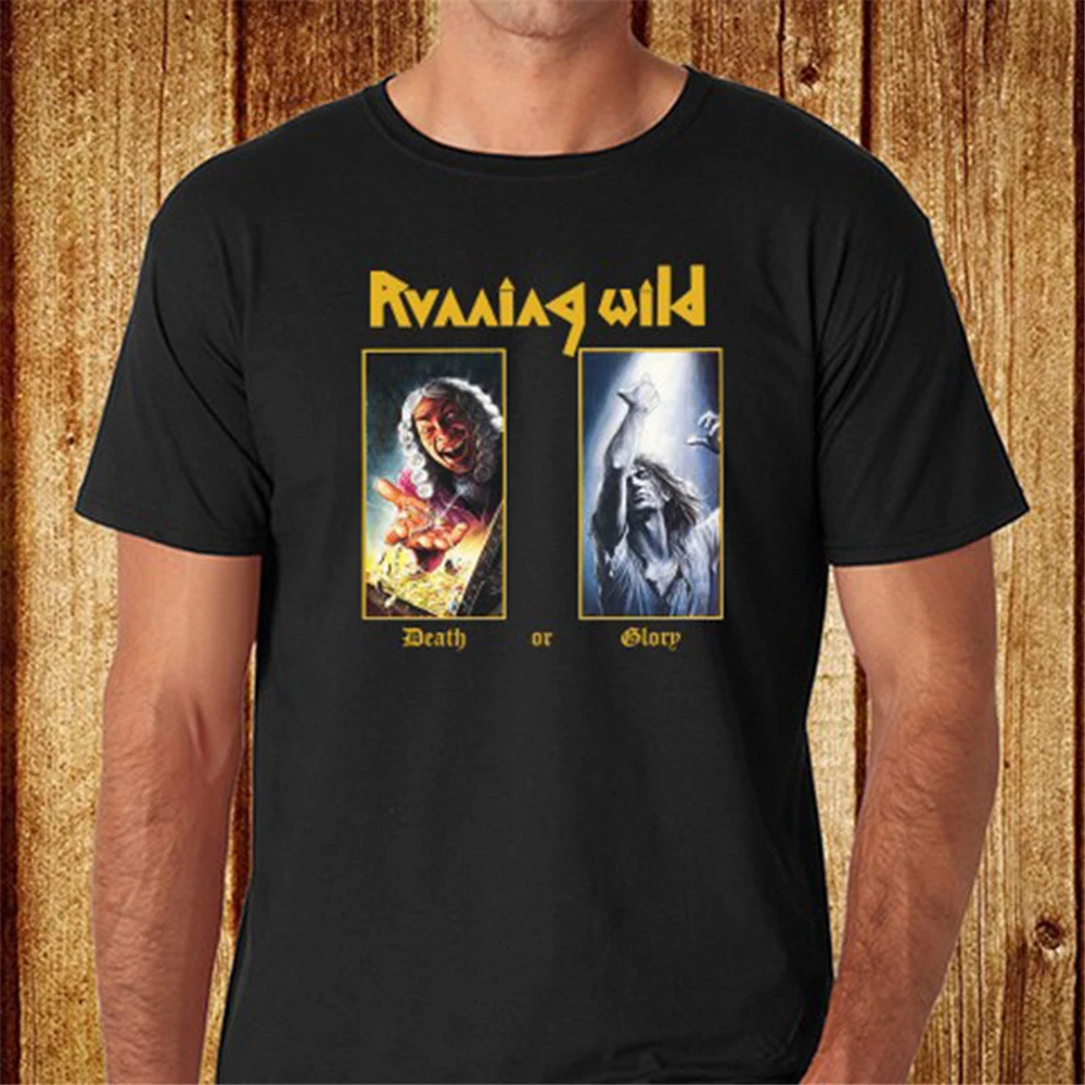 New Running Wild Death Or Glory Rock Band Men'S Black T-Shirt Size S To 3Xl Trendy Streetwear Tee Shirt | Мужская одежда