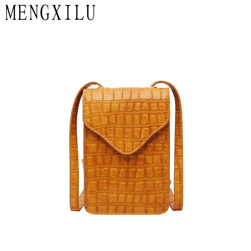 

MENGXILU 2019 Small Alligator PU Women Messenger Bag Flap Pocket Crossbody Bag Adjustable Shoulder Strap Make Up Ladies Tote Bag
