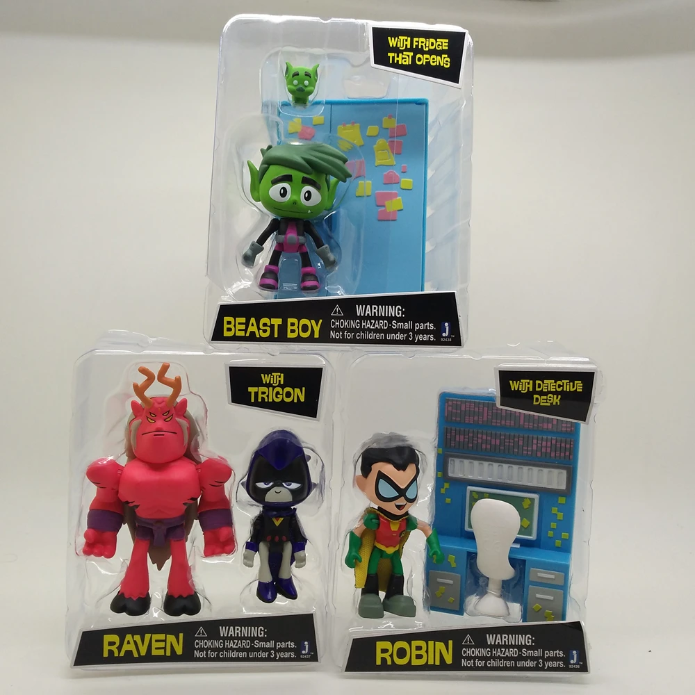 3 шт. DC Comics TEEN GO! Фигурка &quotВорон Робин Зверь Мальчик A65Y|Игровые фигурки и