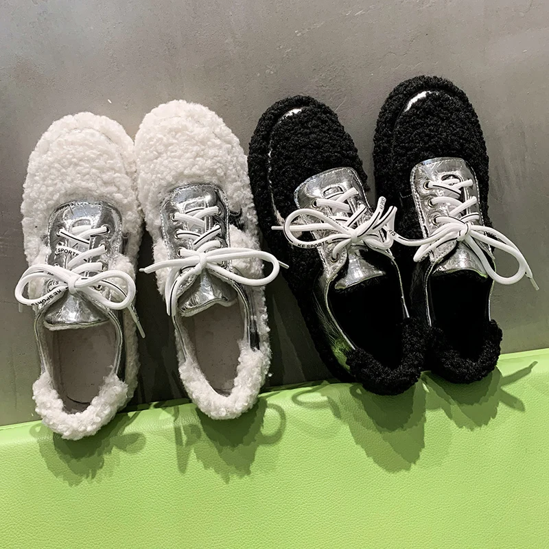 Зимняя обувь; женские сабо на платформе; коллекция года; Модные женские повседневные кроссовки с круглым носком; универсальные новые криперы