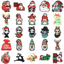 Breloques en forme de croco pour chaussures, cadeau de noël, décorations, joyeux réveillon de noël, accessoires en forme d'élan, traîneau, nouvel arrivage