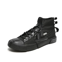 Мужская повседневная обувь на плоской подошве; модная Уличная обувь на высоком каблуке со шнуровкой