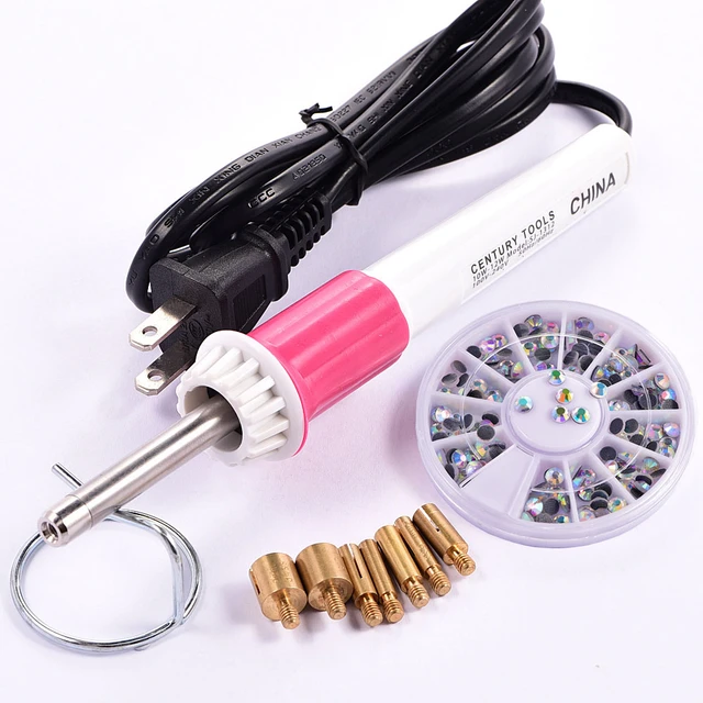 Fast Heated Hotfix Rhinestones Applicator DMC Hotfix Rhinestone Full Set  with Hotfix Applicator Crystal Glass for Wedding Dress - AliExpress