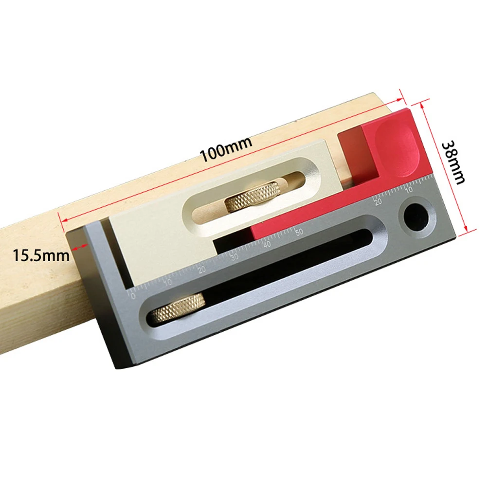  Table Saw Slot Adjuster Mortise and Tenon Tool Movable Measuring Block Tenon Maker Length Compensat