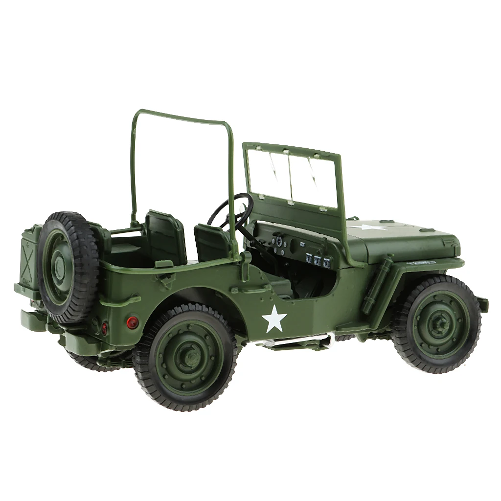 1:18 Jeep Car Military US Army Force Vehicle Well-Made Diecast Toy Model
