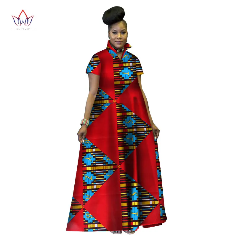 Модное Длинное бальное платье с принтом, платья Базен Риш, Африканское платье со стоячим воротником для женщин, традиционная африканская одежда WY2802 - Цвет: 10