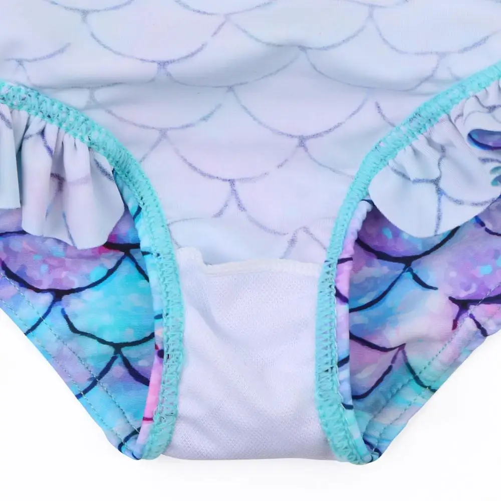 BAOHULU Cute Toddler Baby Girl Swimwear Long Sleeve UPF50+ Infant Bathing Suits Bright Ruffle Swimsuit Kids One Piece Beachwear children swimsuit