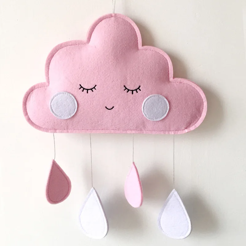 50 см* 28 см Радужные облака для новорожденных, декор для спальни, подвесные игрушки для детской кроватки, подвесное украшение, Детская игровая палатка, украшение для палатки - Цвет: pink