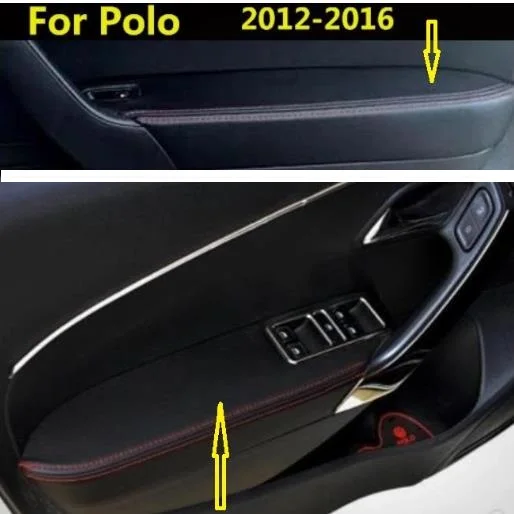 Седан или хэтчбек для VW Polo 2011 2016 подлокотник из микрофибры с кожаной ручкой двери