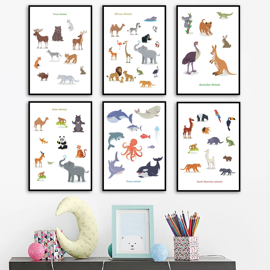 Wild-Animal-Lion-Giraffe-Fox-Whale-Nursery-Wall-Art-Canvas-Painting-Nordic-Posters-And-Prints-Wall