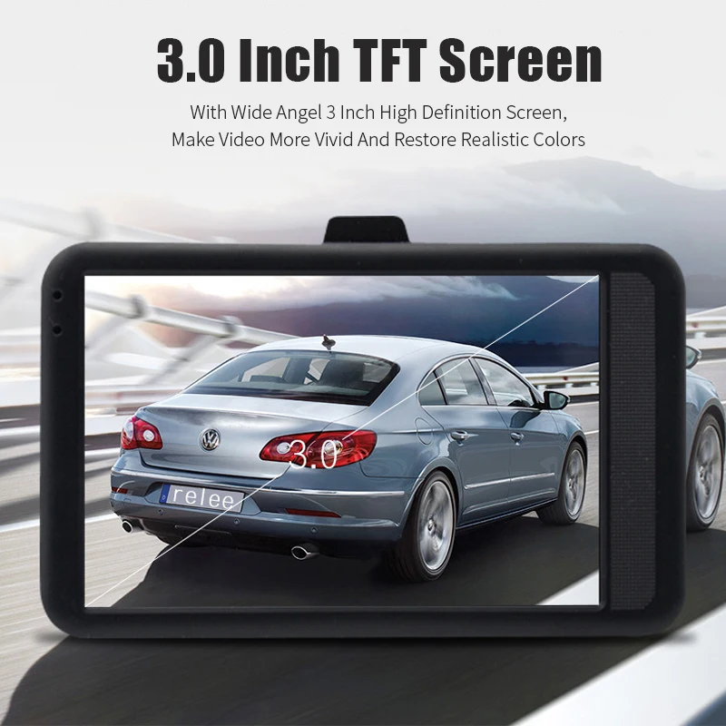 3,0 дюймов Fulll HD 1080P Автомобильная камера заднего вида DVR Dash Cam recorder Dashcam зеркальная камера заднего вида видео обратное изображение