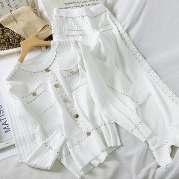 

Xiaoxiangfeng ladies fashion suit female 2020 new ice silk pendant fragrance style suit short sleeve two-piece suit