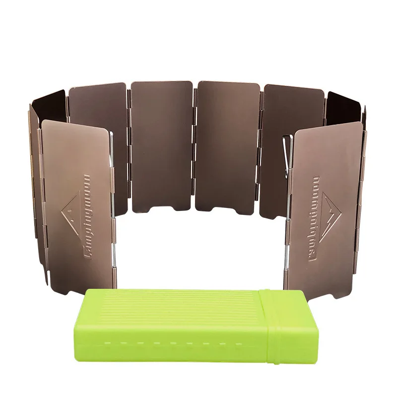 10Plates Camping Gas Stove Burner Wind Shield Screen Aluminum Alloy