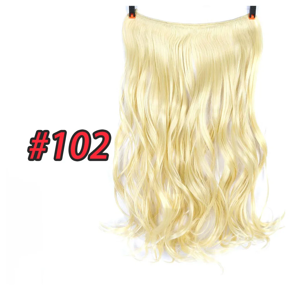 LiangMo, 20 дюймов, невидимая проволока, без зажимов, для наращивания волос, секретная Рыбная линия, шиньоны, Синтетические прямые волнистые волосы для наращивания - Цвет: 102