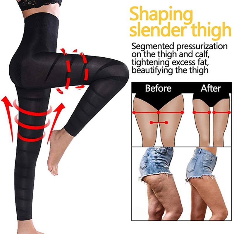 Leg Slimming Body Shaper Anti Cellulite Compression Leggings High Waist Tummy Control Panties Thigh Sculpting Slimmer Shapewear