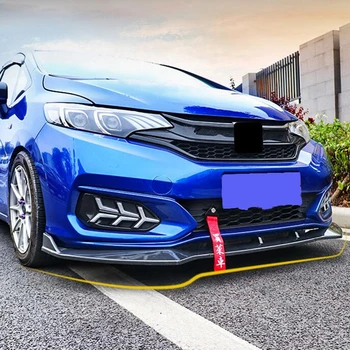 

CEYUSOT new Car Front Bumper Lip For Honda Fit Jazz Body Kit Diffuser Deflector Spoiler Splitter Lip Guard Jazz spoiler 2017 18