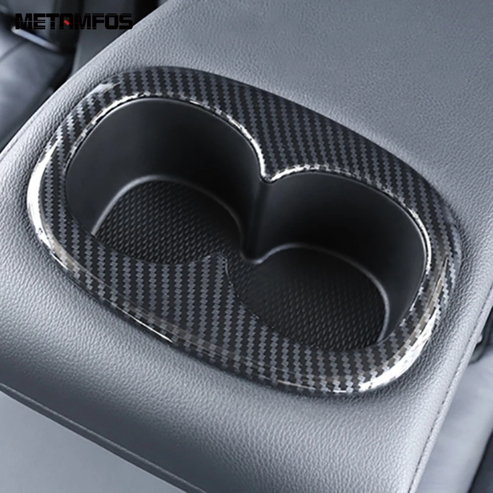 For Mitsubishi Eclipse Cross 2017-2019 2020 Rear Cup Holder Water Bottle Frame Carbon Fiber Decoration Accessories Car Styling | Автомобили