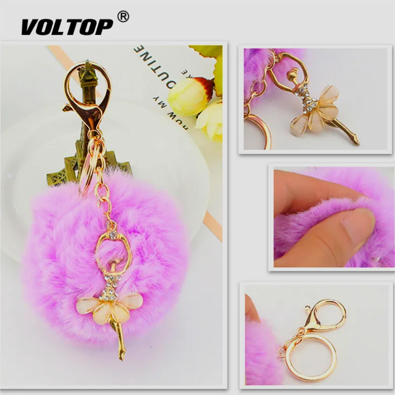 

Ballet Girl Car Accessories for Women Perfume Bottle Pendant Christmas Crystal Interior Ornament Decoration Rabbit Hair Ball
