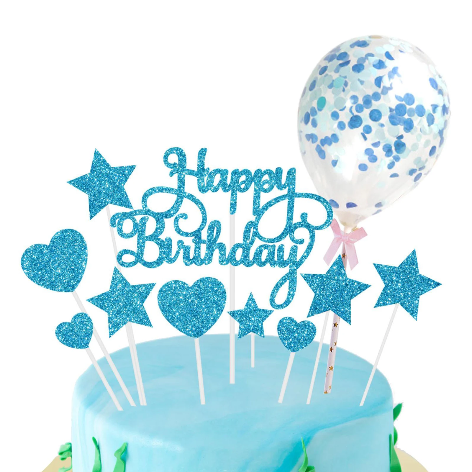 Glittery Happy Birthday Cake Topper- Birthday Party Decorations, Birthday Cake Glittery Happy Birthday Cake Topper- Birthday Party Decorations, Birthday Cake