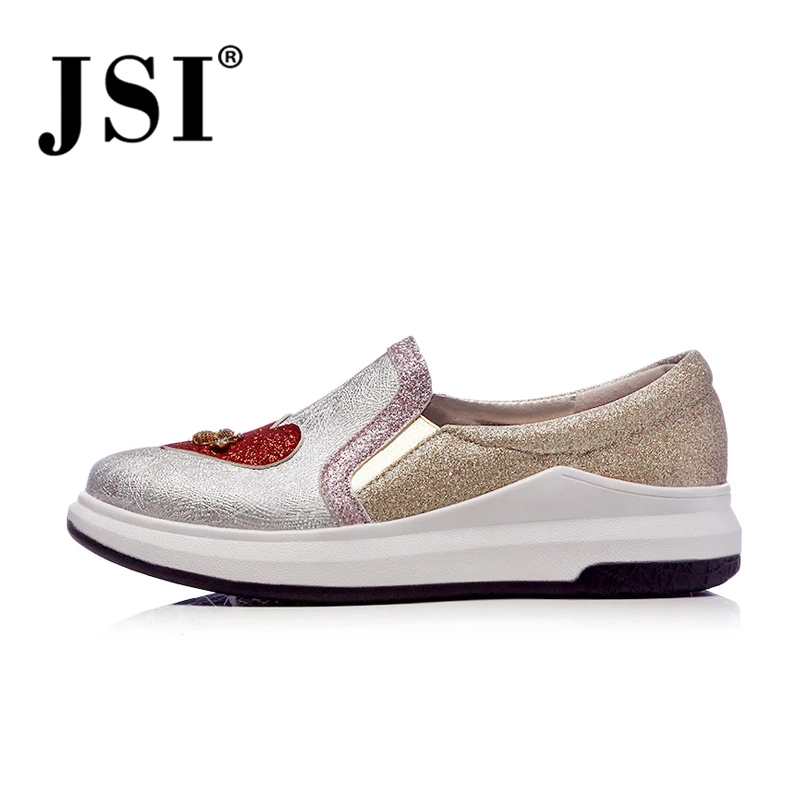 

JSI Women Flats Round Toe Slip-On Casual Ladies Shoes Bling Mixed Colors Loafers Microfiber Spring Autumn Women Shoes je108