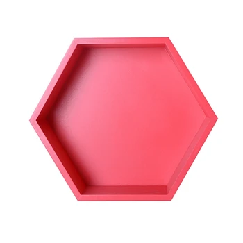 

Nordic Style Nursery Kids Room Decoration Shelf Wooden Hexagon Shelves for Baby Child Bedroom Decoration Red