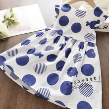 Платье в полоску для девочек; коллекция года; сезон весна-лето; детское платье с цветочным рисунком; Милая одежда для малышей; модные детские платья