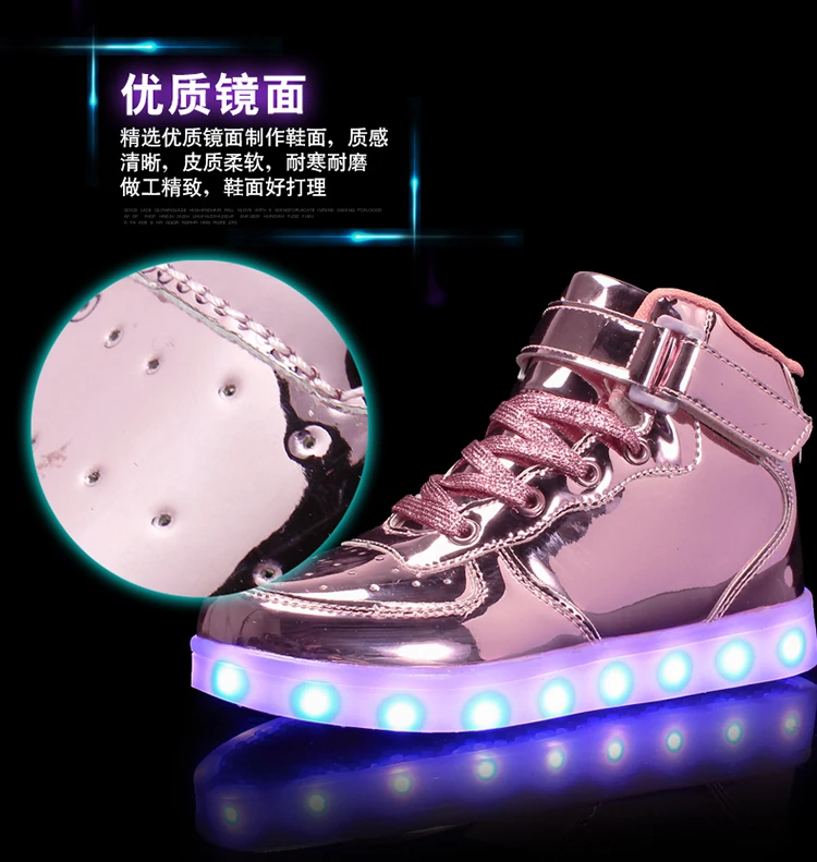 Sapatas das Crianças com Luz Tamanho Carregador Cesta Led up Casual Crianças Meninos Meninas Iluminado Krasovki Luminosa Sneaker 25-46 Usb 5 Crianças Com Luz Led Up Casual Crianças