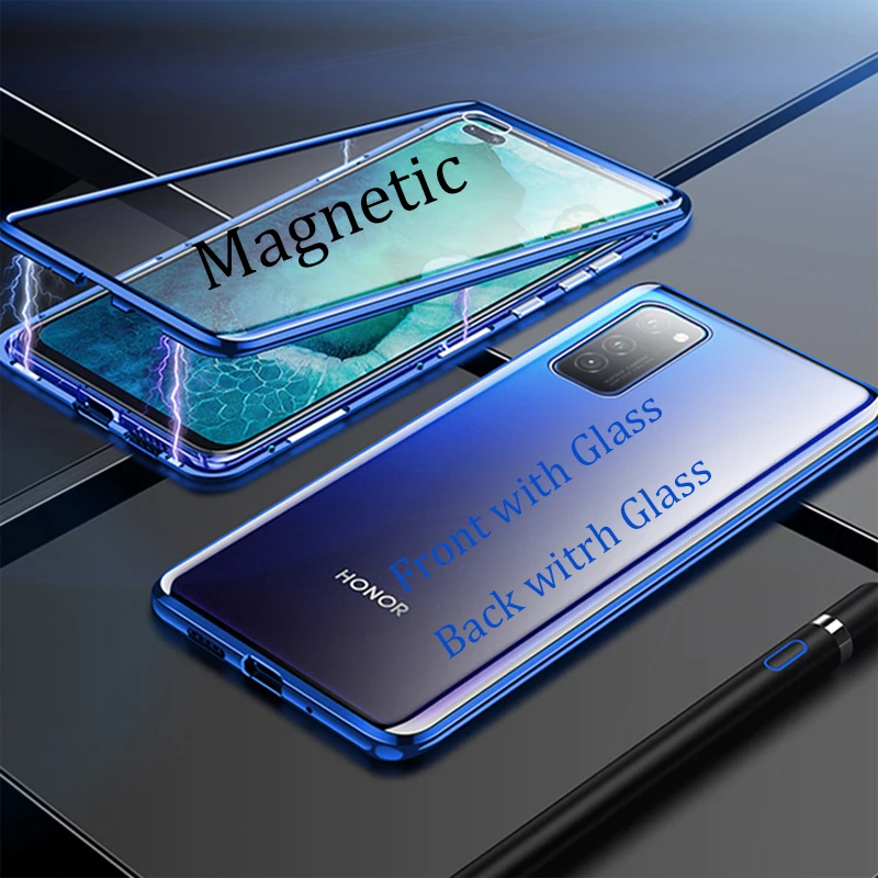 

Double-sided Glass Magnetic Case Huawei Honor 9X Pro V30 Pro V20 V10 8X Play 3 20 Pro 20Lite 20i 10i 10Lite 9i Note10 Metal Case