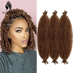 Afro Women Marely Braiding Crochet Hair Spring Twist Synthetic Hair Extensions 28 Inch DIY Kinky Bulk Crochet Hair for Braids