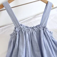 2026 Summer New Style Ladies Pajamas Two-piece 100%Cotton Crepe Suspender Shorts Vest Suit Sweet And Loose Home Service Sexy Pjs - Image 5
