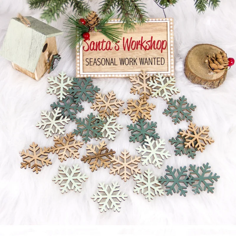 Christmas Ornaments Chritsmas Tree Decoration Color Painted Wood Cutout Signs DIY Kit Holiday Party Decor Supplies | Дом и сад