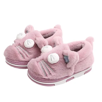 

winter kids baby girls slippers home shoes cute children boys indoor slippers non-slip warming plush cotton shoes girls fashion