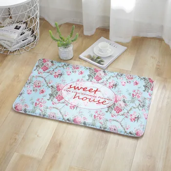

Drop Shipping House Doormat Kitchen Carpet Anti-Slip Flower Print Indoor Door Floor Room Dustproof Mats 40*60cm