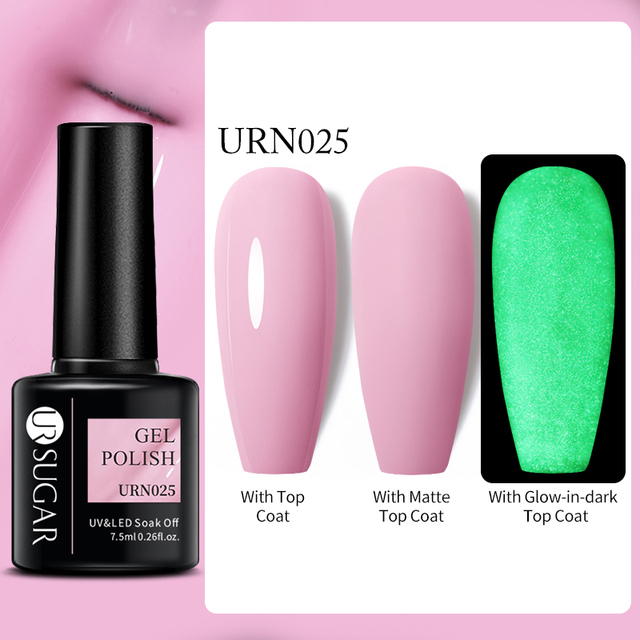 SUGAR Luminous Gel Top Coat Semi Permanent Glow In Dark Fluorescent Soak Off UV LED Color Gel Nail Varnish Nails for Manicure
