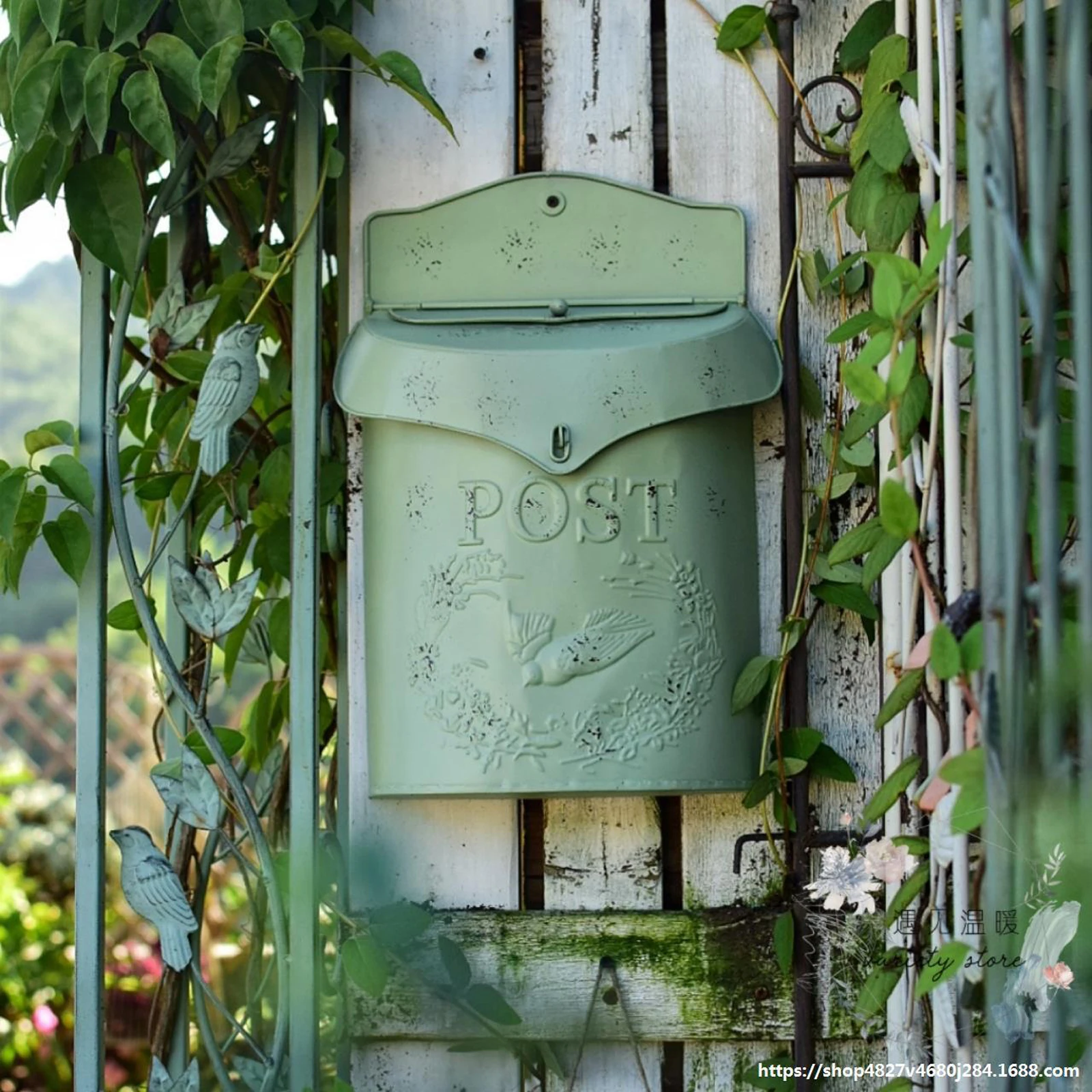 Vintage European Wall Mounted Mailbox Farmhouse Post Waterproof Garden Decor