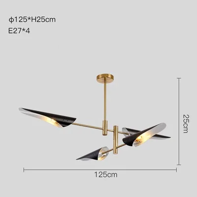 Modern LED branch chandelier personality creative adjustable angle living room dining room bar ceiling black / white chandelier - Цвет абажура: 4 Branches