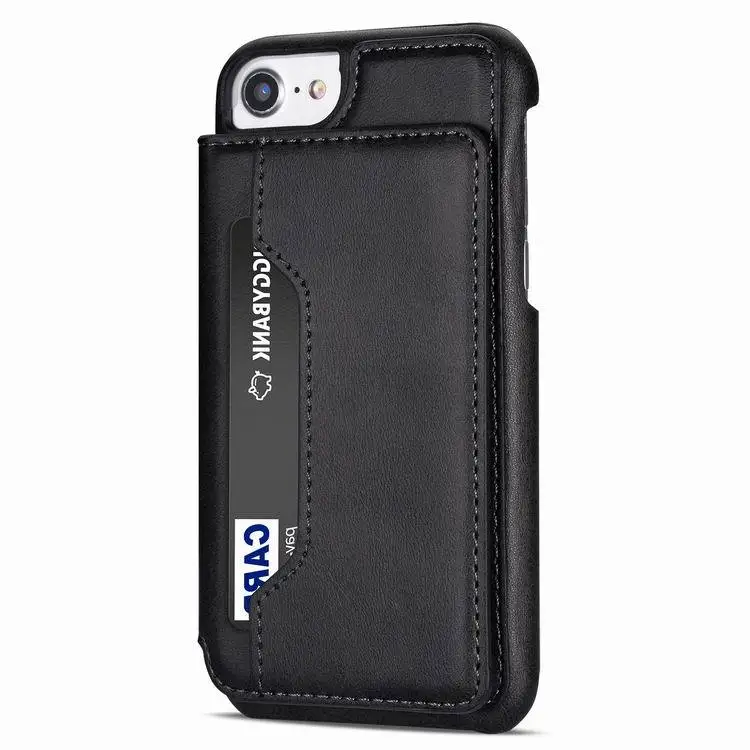 Магнитный кожаный бумажник флип-чехол для телефона iPhone 11 Pro X XS MAX XR 11 Pro Max 6 6S 7 8 Plus Полный Корпус Бизнес задняя крышка - Цвет: Черный