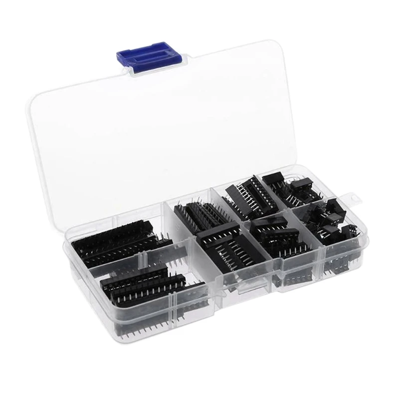 

New 66PCS DIP IC Sockets Adaptor Solder Type Socket Kit 8 Specifications Chip 6 8 14 16 18 20 24 28 Pin