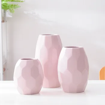 

Geometry Pineapple Minimalist White Ceramic Vase Three-piece Set Ceramic Crafts-Water Storage Medium home decoration