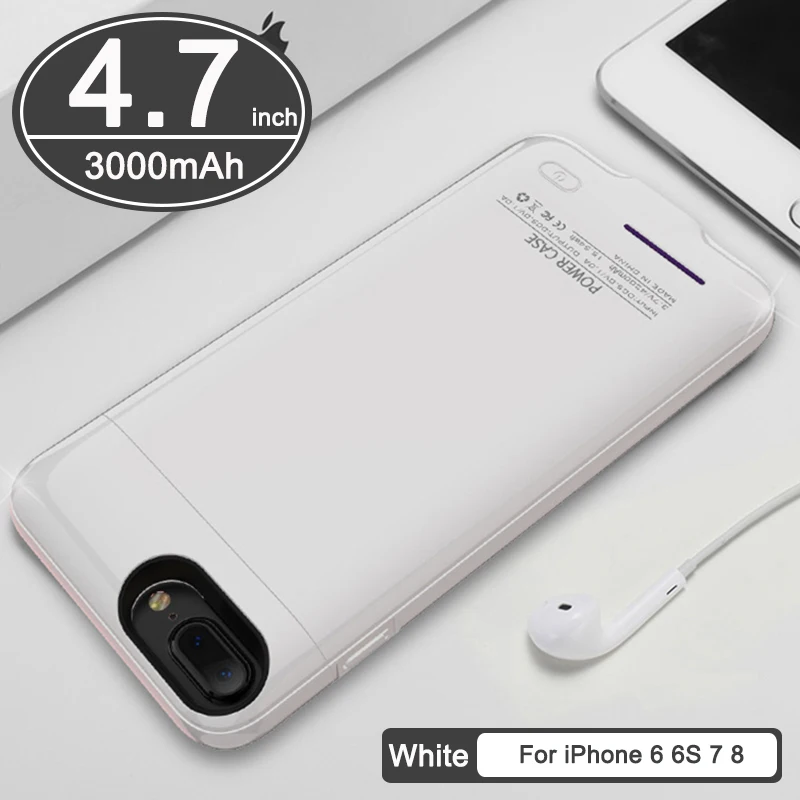 JAVY портативное зарядное устройство для iPhone 6 S 7 8 Plus, чехол для зарядного устройства для iPhone X R Max, портативная Магнитная подставка - Цвет: WH i6 i6s i7 i8