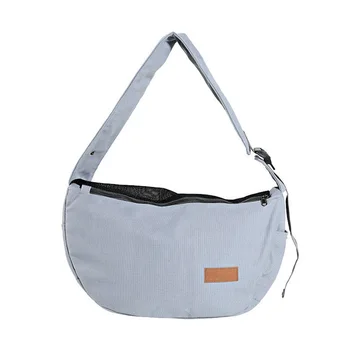 

Animal Carrier Adjustable Strap Fine Mesh Zipper Closure Pet Sling Bag Large Capacity Hands Free Side Pockets Canvas Shopping